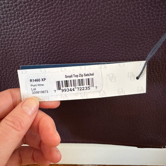 NWT Dooney & Bourke Small Zip Top Leather Bag - Purple Plum - Ships fast! - Picture 5 of 11